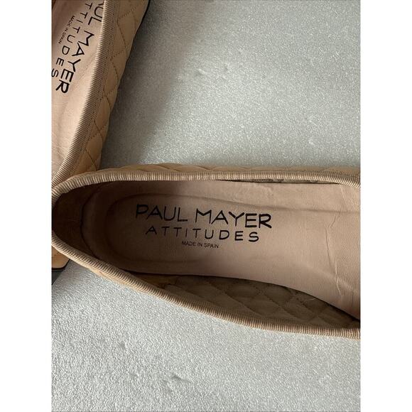 PAUL MAYER Womens Nude Tan Titou Cap Toe Block Heel Slip On Leather Flats 8.5B - Picture 5 of 14